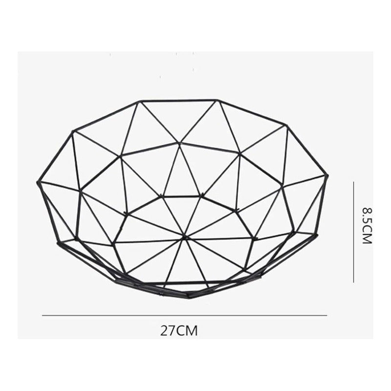 Cesta De Frutas Verduras Centro De Mesa Cocina Reja Amplia Negro