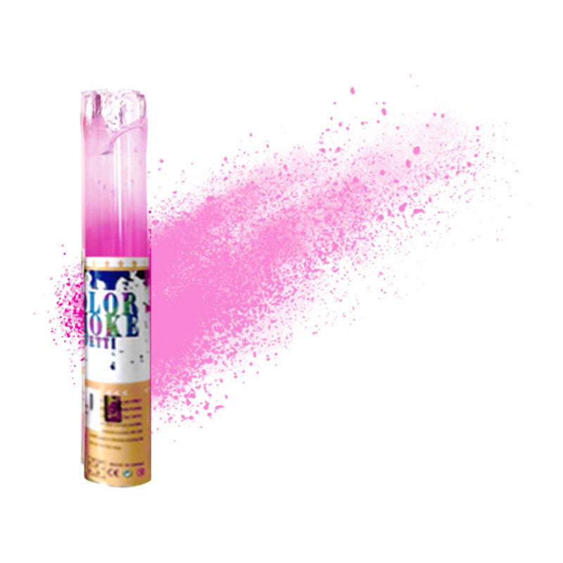 Cañón Lanza Humo Polvos De Colores 50cm Rosa