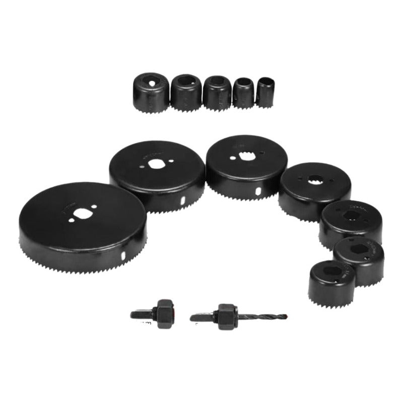 Set 16 Piezas Sierra Copa Grande Madera Lata Negro
