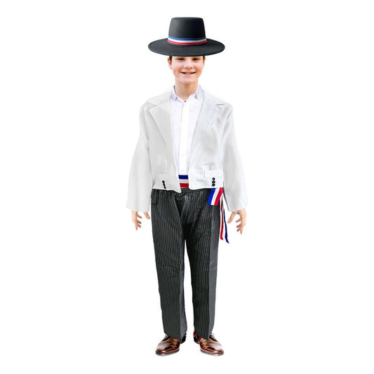 Traje Huaso Blanco Elegante Cn Sombrero Niño Fiestas Patrias
