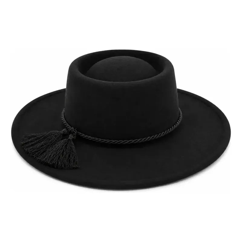 Sombrero Huaso Elegante Fiestas Patrias Adulto Negro 58cm Lisa