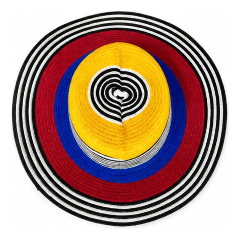 Sombrero Colombiano Vueltiao Tricolor Tricolor Mediano 55-59cm Rayas