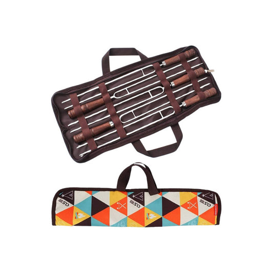 Set 5 Brochetas En Forma De U Para Asado Pinchos Anticucho Gris Liso