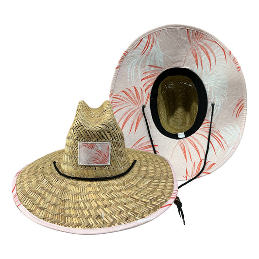 Chupalla Paja Sombrero De Verano Para Adultos Rosa Standar