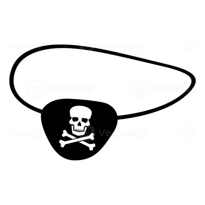 Sombrero Pirata + Parche Disfraz Accesorio Cosplay Negro Standar Lisa