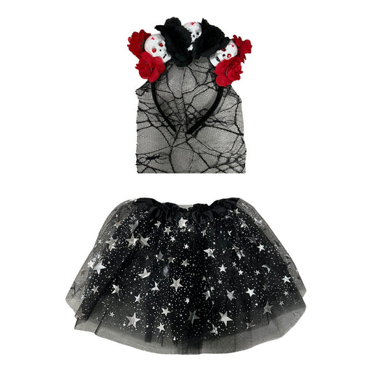 Disfraz Catrina Niña Tutu + Diadema Halloween