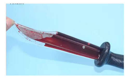 Cuchillo Falso Sangre Falsa Que Fluye Efecto Real Halloween