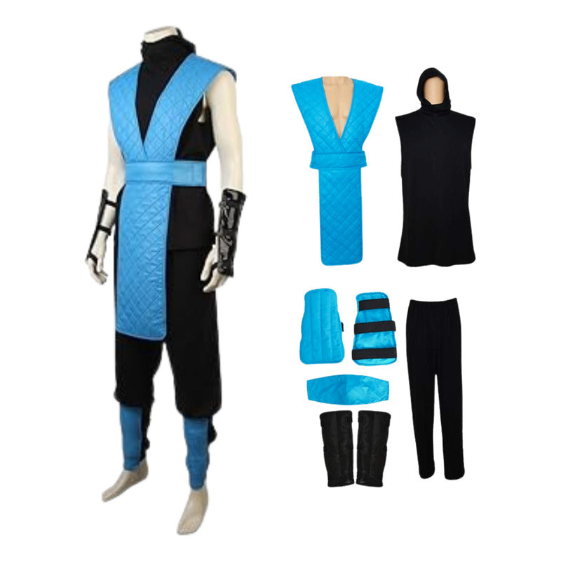 Disfraz De Sub Zero Mortal Kombat Adulto / Niño Cosplay Azul 10-12