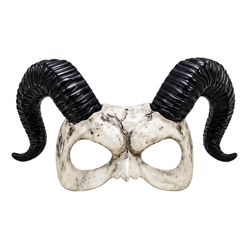 Disfraz Demon Cabra Oscuro Capa + Mascara - Halloween Negro 140cm