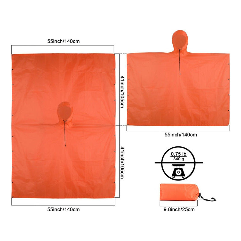 Poncho Impermeable Sin Olor Suave Capa  Multifuncion