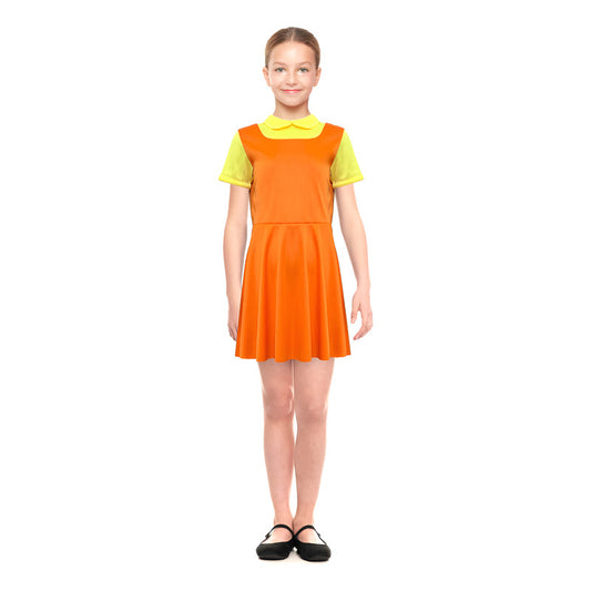 Disfraz Muñeca Juego Calamar Niña Naranja 7-9