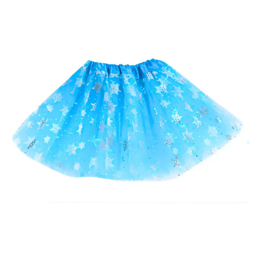 Tutu Frozen  Falda  Brillo Estrella Hielo Niñas Azul Estrellas 3-8 Años