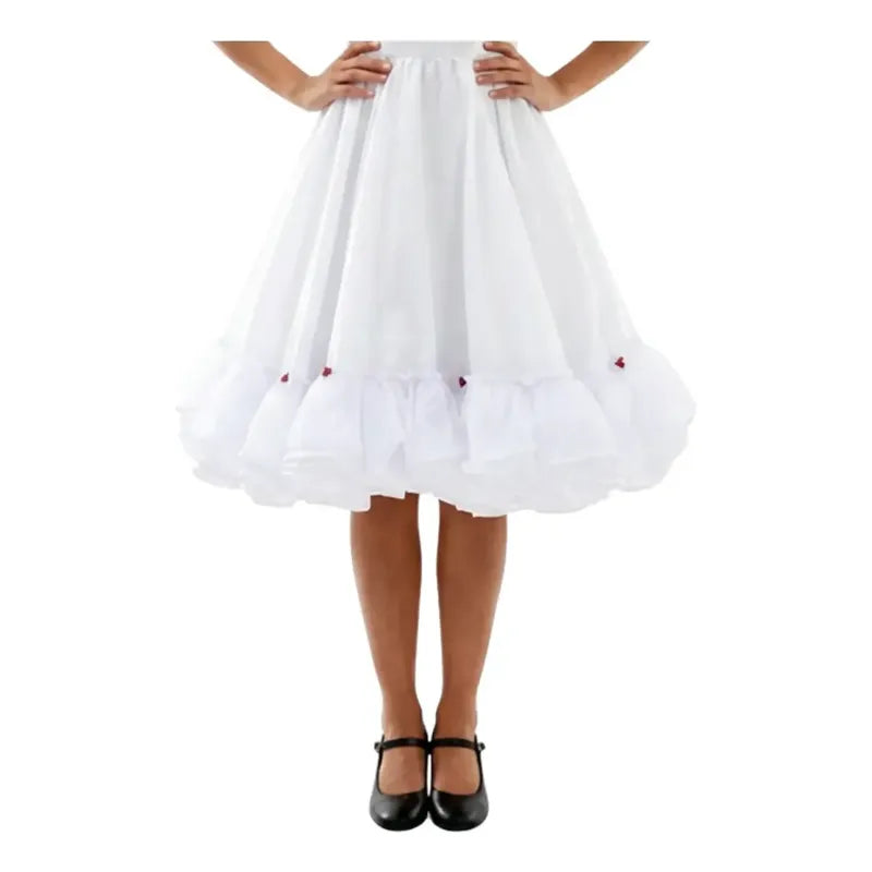 Falso Vestido Competencia Mujer Fechas Patrias Blanco Lisa Xl