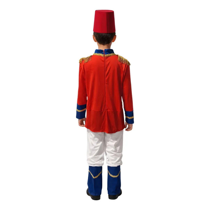 Disfraz De Soldadito Para Niños Con Gorro Y Guantes Rojo 10-12