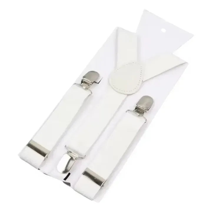 Suspensores De Niño Variedad De Colores Tirantes Para Adulto Blanco Lisa