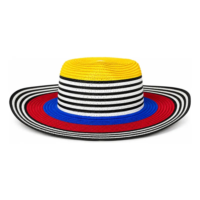 Sombrero Colombiano Vueltiao Tricolor Tricolor Mediano 55-59cm Rayas