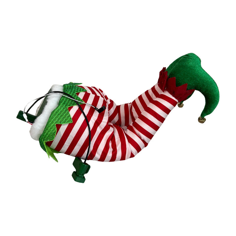 Decoración Patas Piernas Móviles Pascuero Árbol De Navidad Elfo Verde