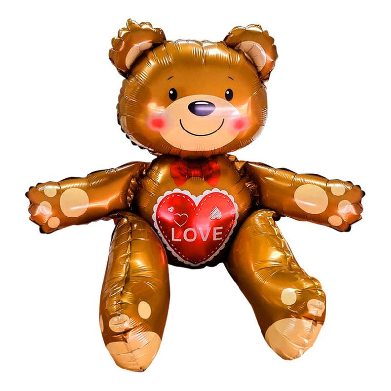 Globo Metalizado Figura Oso  73cm Decoración,amor  Café