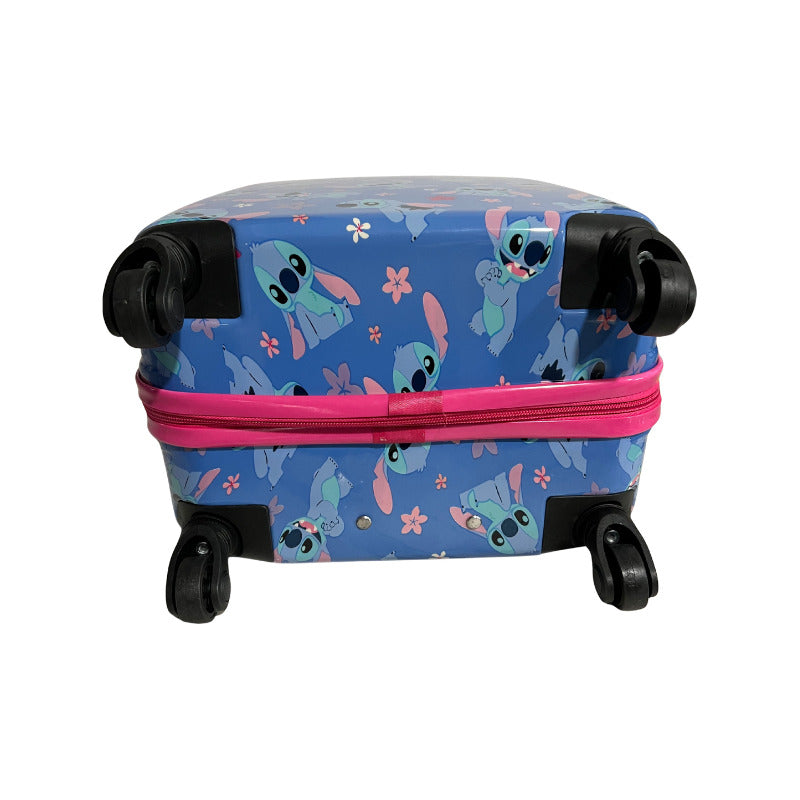 Maleta Viejera Infantil 4 Ruedas 18  Stitch Celeste Stitch