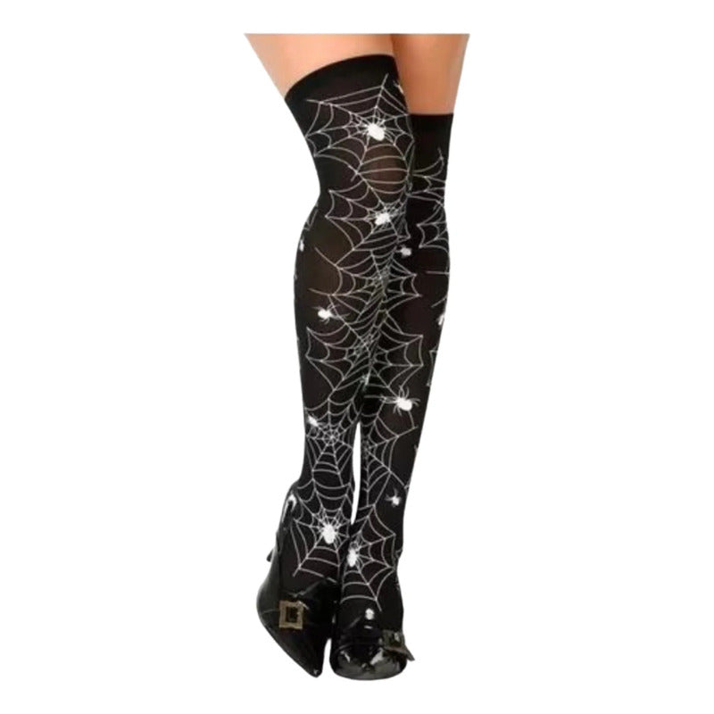 Set Disfraz De Araña Mujer Halloween Negro Standar