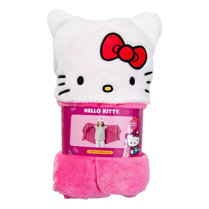 Manta Con Capucha 3d Para Niños Variedad De Diseños Color Rosa Hello Kitty