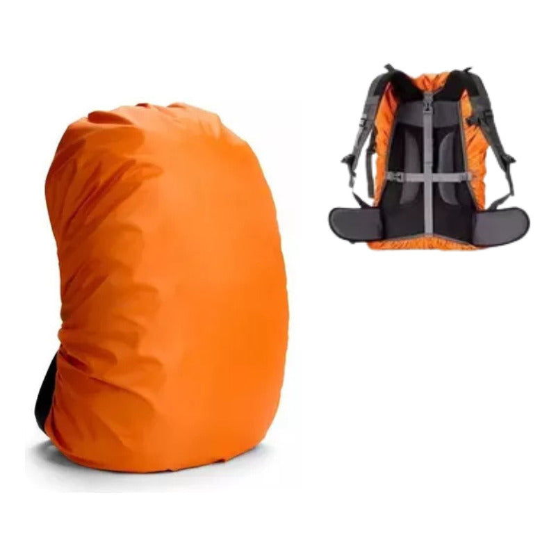 Fundas Impermeables Para Mochilas Cubre Mochila 80l Naranjo Lisa