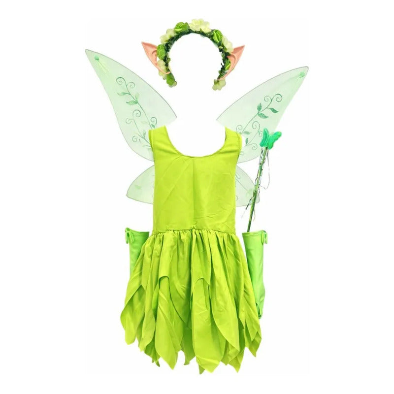 Disfraz  Tinker Bell  Niñas, Vestido  Fiesta + Alas Verde 10-12