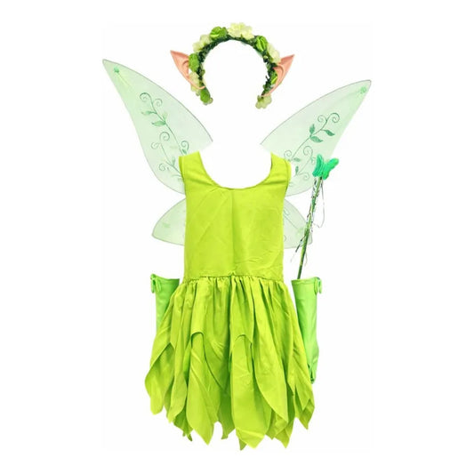 Disfraz  Tinker Bell  Niñas, Vestido  Fiesta + Alas Verde 10-12