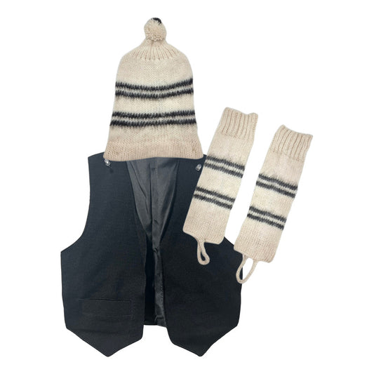 Vestimenta Chilote Juvenil Chaleco Con Gorro Y Polainas