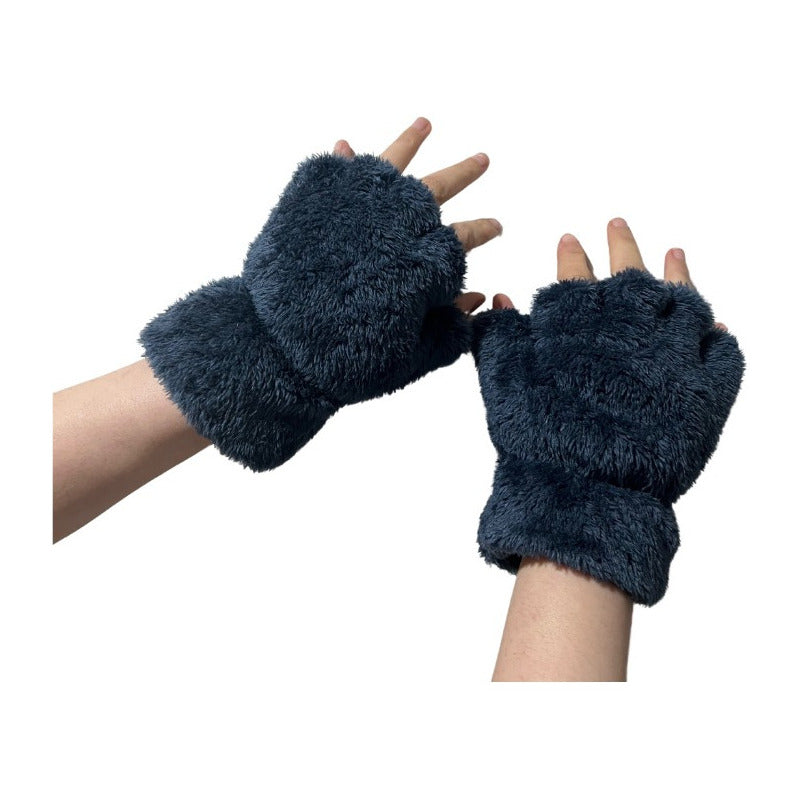 Guantes Sin Dedos Garritas De Gato Felpa Niñas
