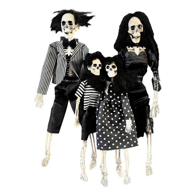 Familia Esqueleto Figura Decoracion Halloween Blanco-negro