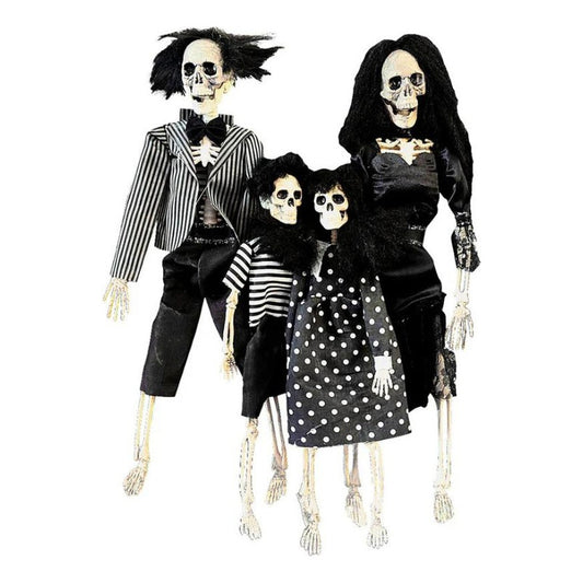 Familia Esqueleto Figura Decoracion Halloween Blanco-negro