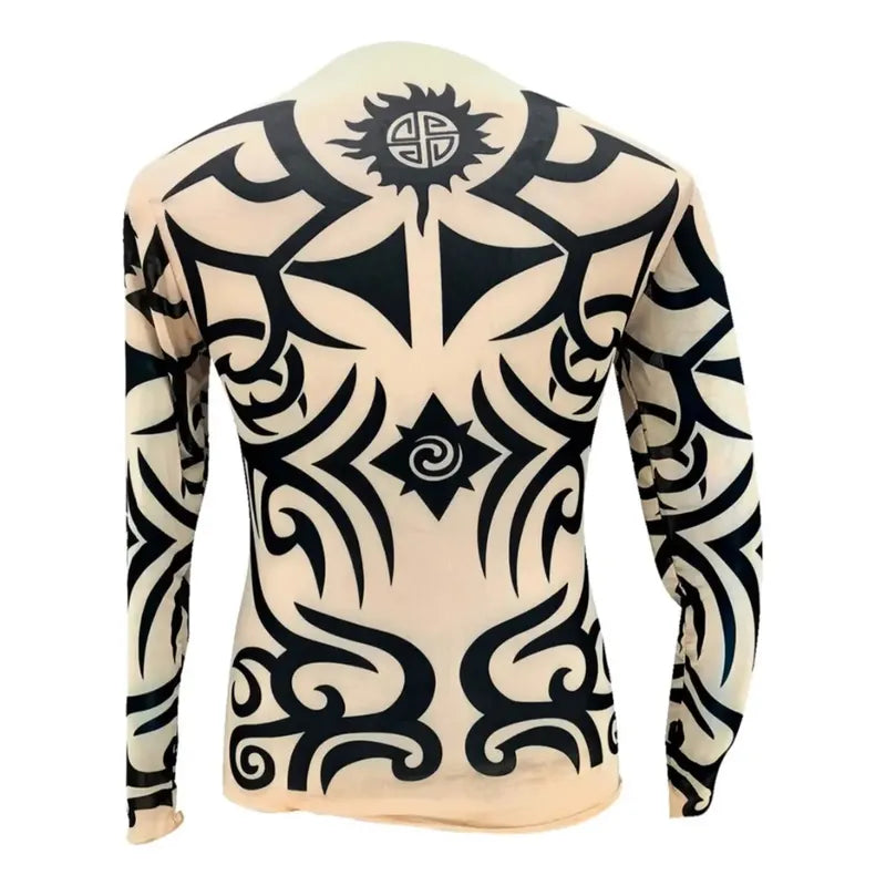 Polera Color Piel Con Tatuajes  Para Baile Típico Pascuense Piel Adulto Standar
