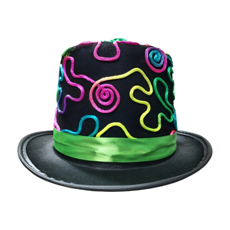 Sombrero De Copa, Gorro De Mago, Flúor Neon Nego-fluor