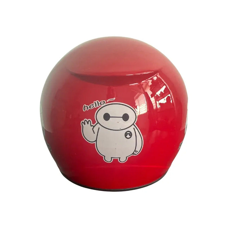 Casco De Moto Para Niños Rojo Lisa Brillante S