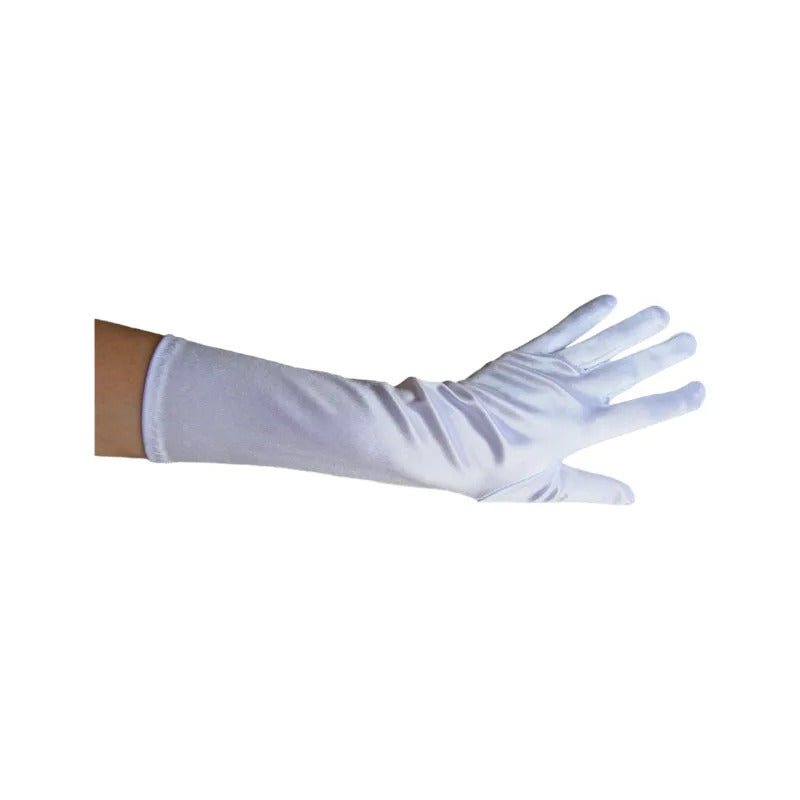 Guantes Largos Accesorio Cosplay Disfraz Halloween 34cm Blanco