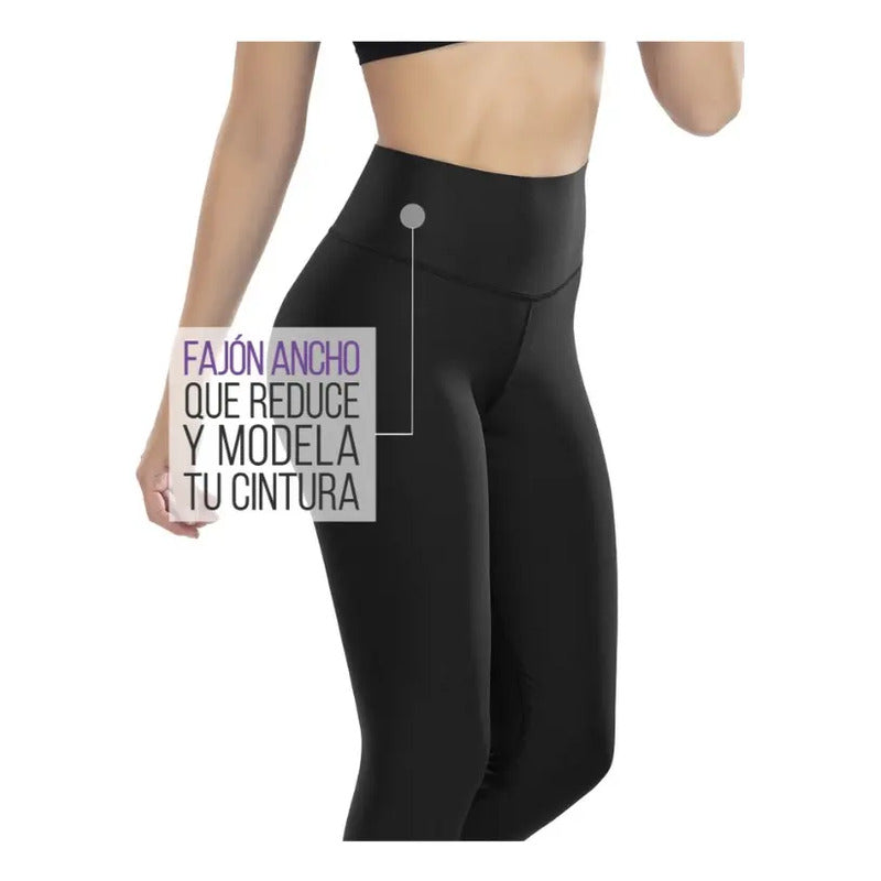 Calza Deportiva Control Abdomen/levanta Gluteos  Negro Lisa M