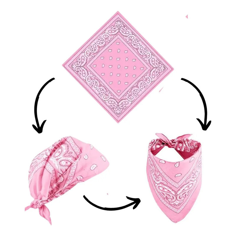 Set De Sombrero Y Bandana Vaquera Rosa Para Adultos