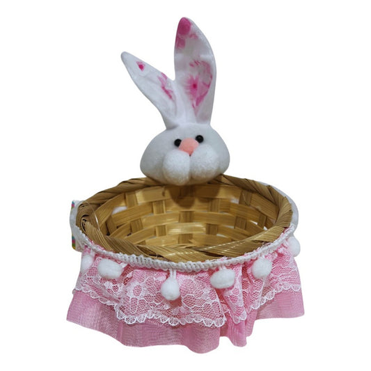Canasto De Pascua Conejo + Paja