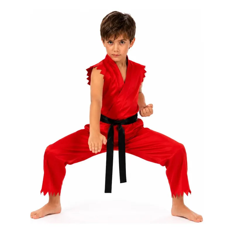 Disfraz Karateka Rojo Adulto - Niño Cosplay Rojo/niño 5-6