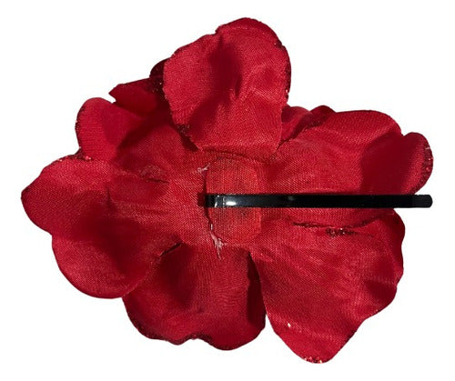 Set X2 Pinches De Flor Rosa Para  Cabello Baile Huasa