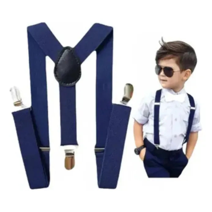 Suspensores De Niño Variedad De Colores Tirantes Para Niño Azul Oscuro Lisa