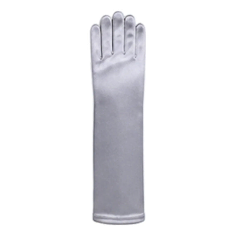 Guantes Princesas Lazo   Niña Para Cosplay Gris 30cm Lisa