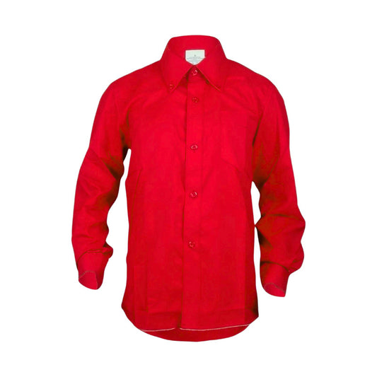 Camisa Para Trajes Tipicos Juvenil Roja Rojo Lisa 2xl