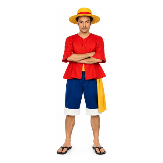Disfraz De Monkey D. Luffy Adulto Anime Para Cosplay Amarillo Xl