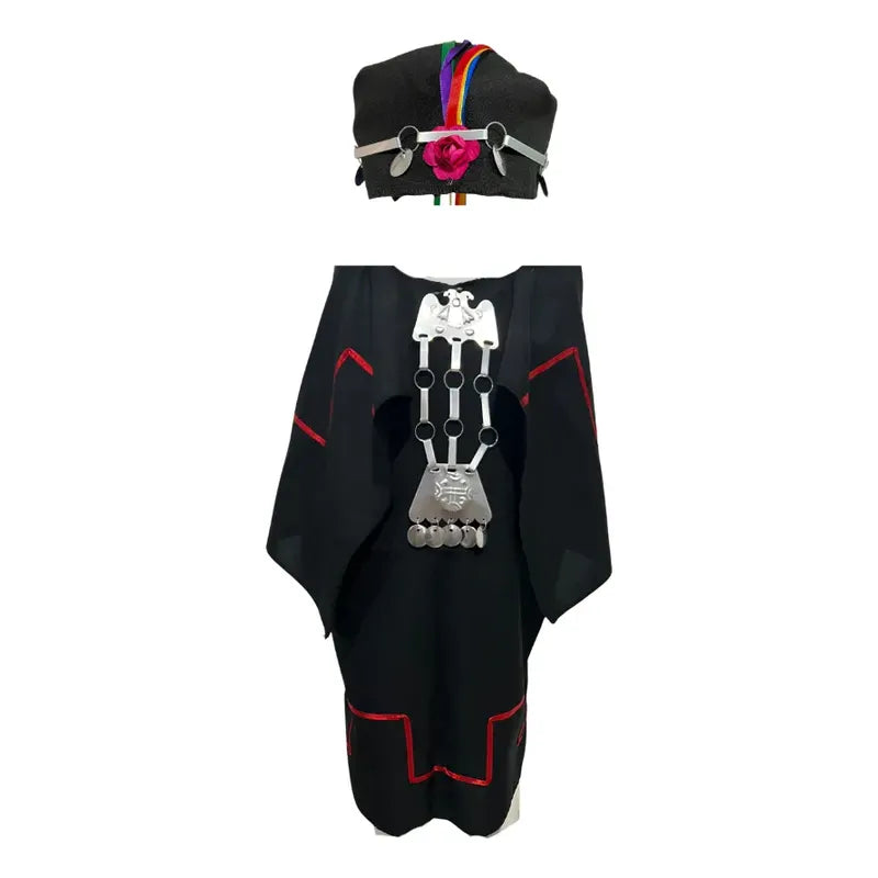 Traje Típico Mapuche Niña + Trapelacucha Negro 10-12