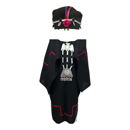 Traje Típico Mapuche Niña + Trapelacucha Negro 13-14