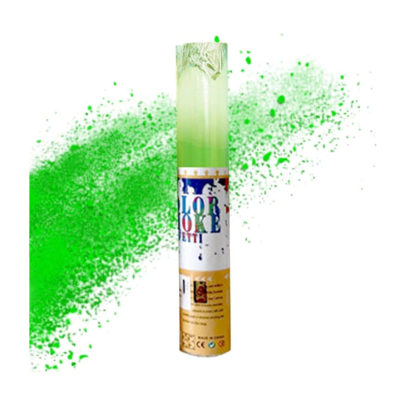 Cañón Lanza Humo Polvos De Colores 50cm Verde