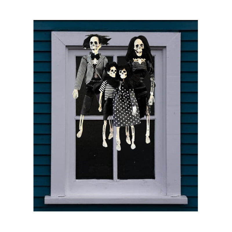 Familia Esqueleto Figura Decoracion Halloween Blanco-negro