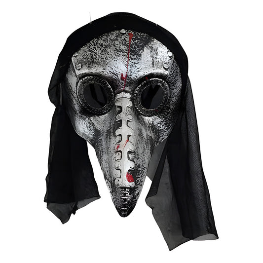Mascara Peste Negra Plastcio Rigido Plateada